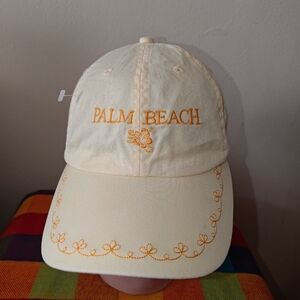 Palm Beach Embroidered Letters Design Visor Strap-on Hat Cap Womens